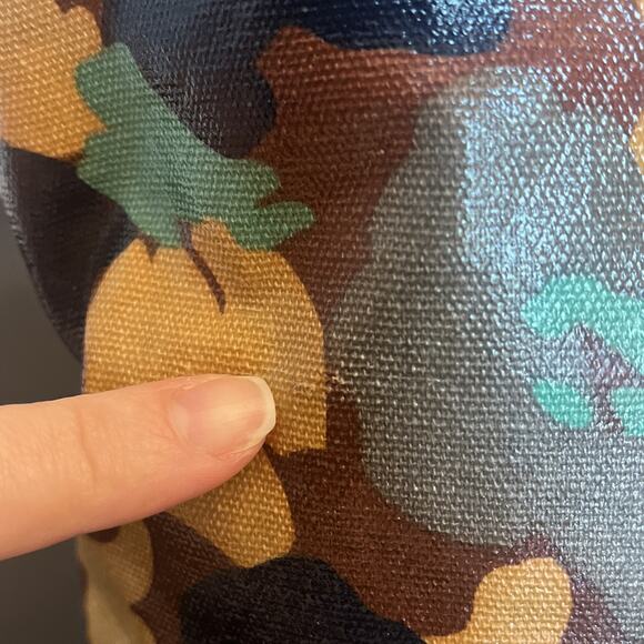 Fossil Key~Per | Coated Canvas | Abstract Floral | Tote Bag | Leather Straps - Picture 15 of 15